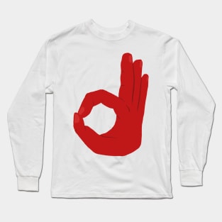 Red Hand of Contentment (Okay) Long Sleeve T-Shirt